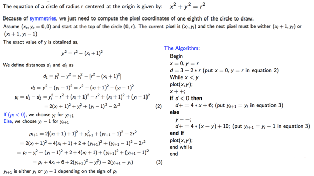 Bresenham's circle drawing algorithm